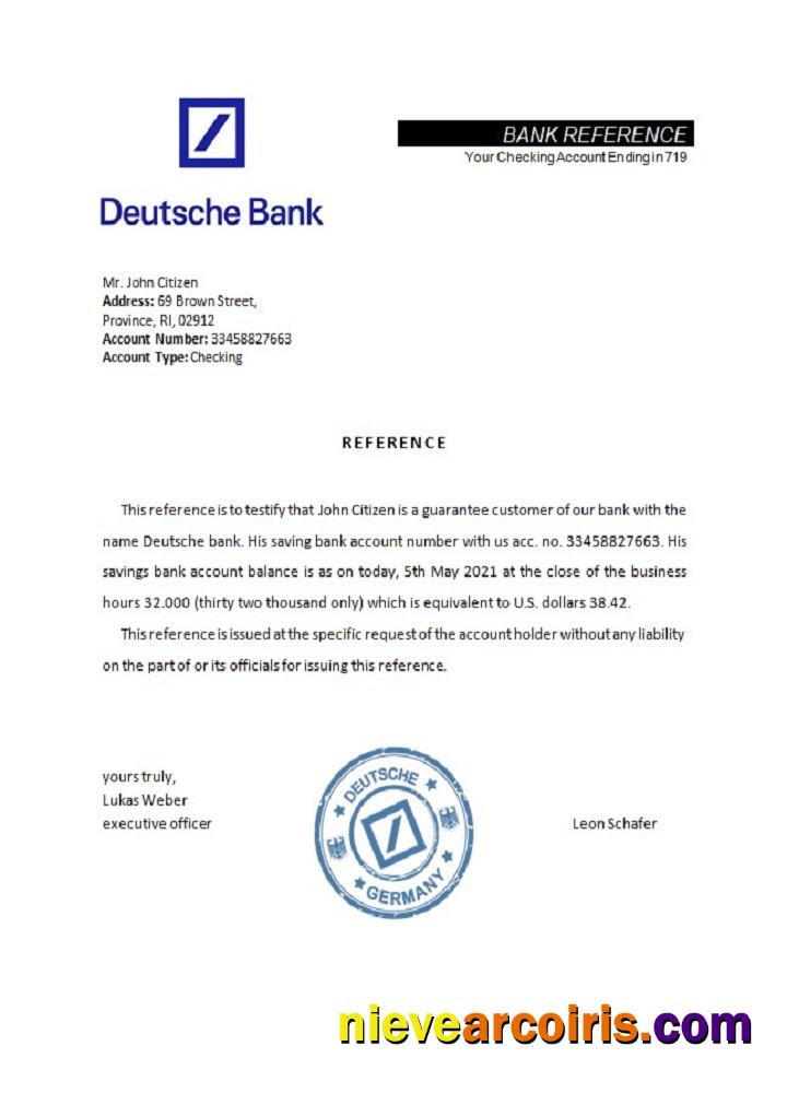 Germany Deutsche bank reference